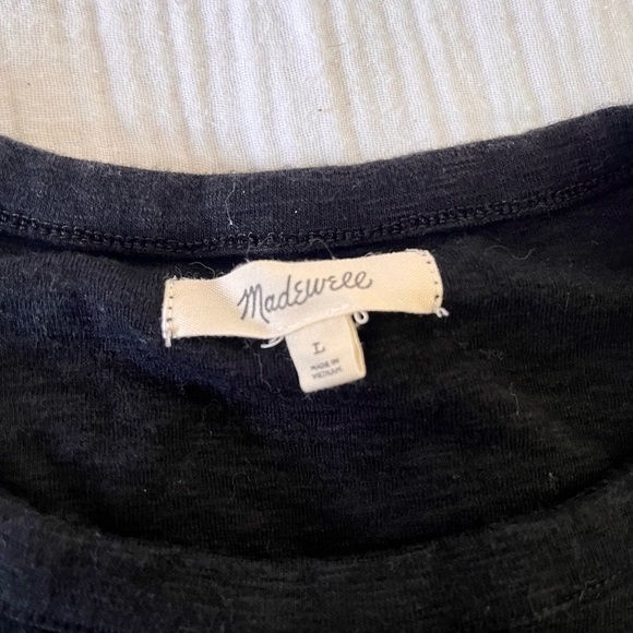 Black Madewell T-Shirt Basic Women’s Cotton/Modal Top Size Large - Picture 2 of 3